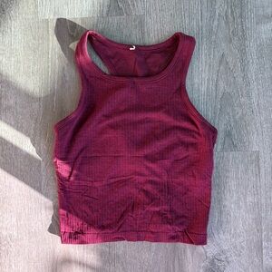 lululemon athletica Ribbed Racerback Tank Top in Deep Berry